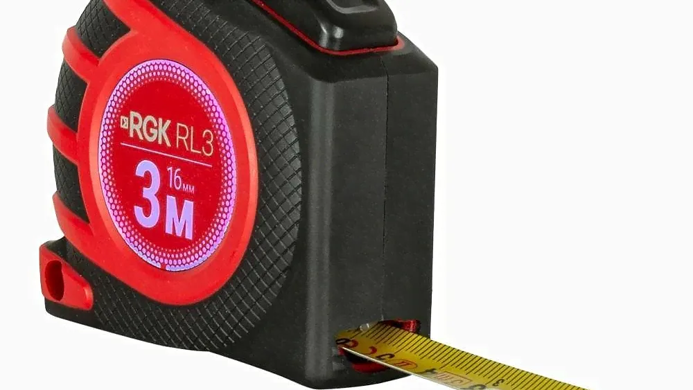 Рулетка RGK RL3, 3м/16мм (сталь, нейлоновое покрытие, обрезиненный корпус, двухсторонняя шкала нанесения)-2